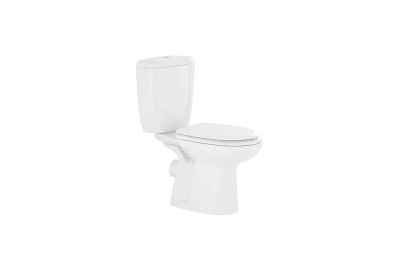 Aveiro Pack HO close coupled toilet with cistern side water supply and toilet seat
