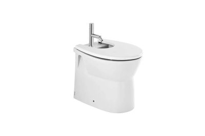 Easy back-to-wall bidet with holes for cover