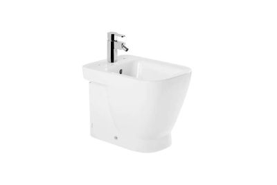 Look bidet with hole for water supply and holes for cover