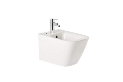 Look wall hung bidet with hidden fixings and holes for cover