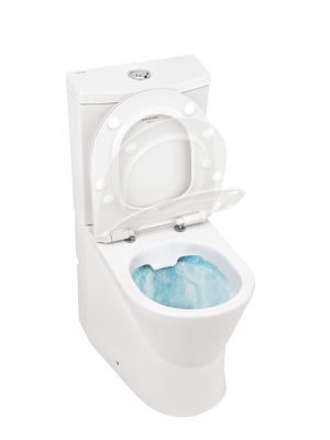 Urb.y 60 VO rimflush close coupled toilet with hole for water supply