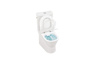65 Urb.Y pack HO close coupled toilet with Rimflush, cistern with side water supply and toilet seat (white)