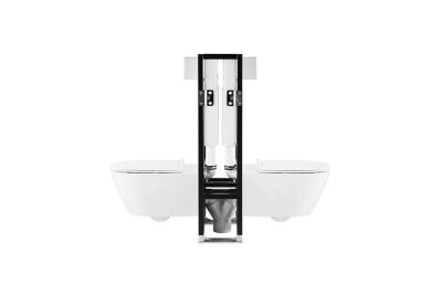 Sandouble self-supporting frame for 2 wall hung toilets