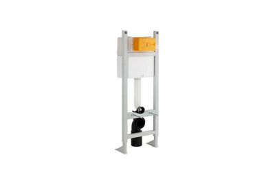 Quadro self-supporting frame for wall hung toilet for plasterboard walls