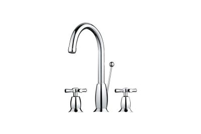 Rimini basin mixer with ceramic disk cartridge, 3 holes and waste