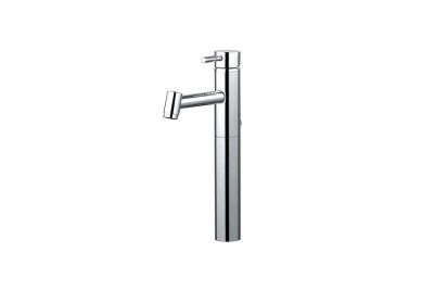 Tube tall basin mixer with waste