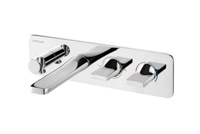 Line 42 concealed 4-way bath mixer with wall bracket 