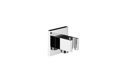 Square shower outlet elbow with bracket