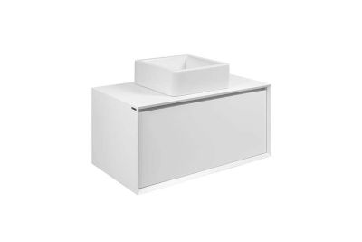View vanity unit for basin w/o tap hole