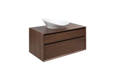 View 2-drawer vanity unit with lighting for basin w/o tap hole
