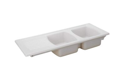 Lusitano 2-bowl kitchen sink with drainer and waste