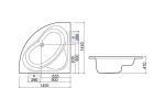 Alfa bath with X90 whirlpool system, right 821101 DT