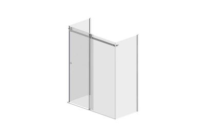 Porte de douche Strado droite pour 2 panneaux latéraux