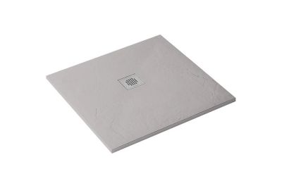 Marina square shower tray with slate texture