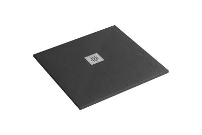 Marina square shower tray with slate texture