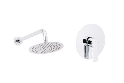 Kit de duche Luma de encastrar circular com 3 vias