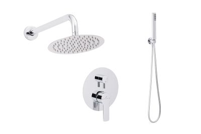 Kit de duche Luma de encastrar circular com 4 vias