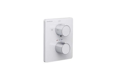 Mitigeur thermostatique encastr&eacute; 3 sorties Montevideo plaque rectangulaire